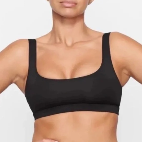 SKIMS Scoop Tank Bikini Swim Top Black Onyx 3X NWT - Picture 2 of 3